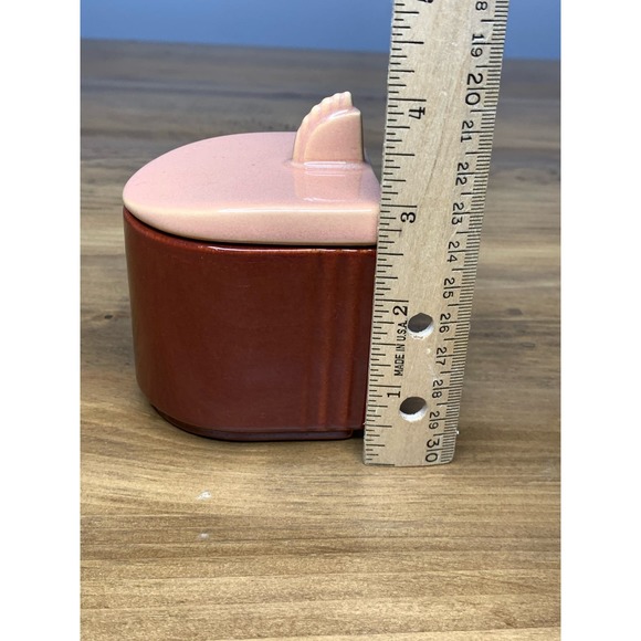 Franciscan Ware CA Art Deco Vtg Lidded Condiment Jar Set Coral/Sand - Picture 7 of 11